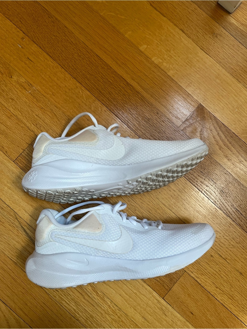 Nike White Low-Profile Mesh Running Shoes